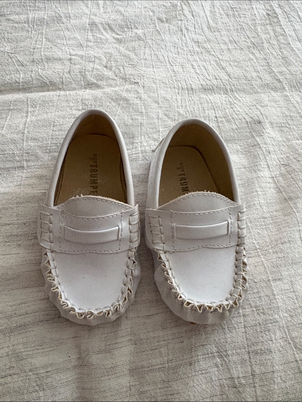 Trumpette White Kids Moccasin Loafers